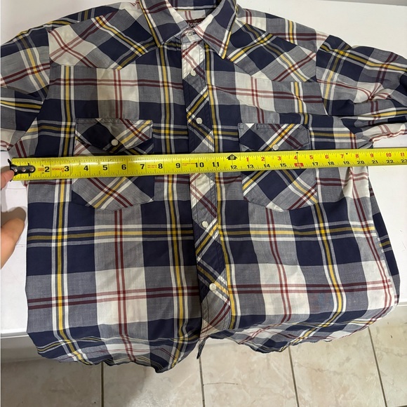 Wrangler button up pearl snap western shirt size medium - Picture 5 of 6